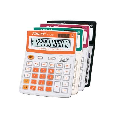 China Solar Digit 12 Large Display Factory Direct Made Beautiful Desktop Calculator With 2 Way Power for sale