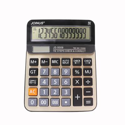 China 112 Steps Check And Correct New Arrival 14 Digits Factory Direct Solar Desktop Electronic Calculator For Business for sale