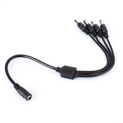 China CCTV Camera 1 Female To Male Power Supply 4 Split DC Power Cable Converter DC 12V For CCTV Camera DVR for sale