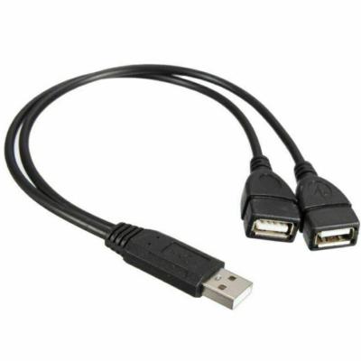 China Build USB 2.0 A Power Male To 2 Female Dual Jack Y Splitter Hub Cord-Cable-ADA Power for sale