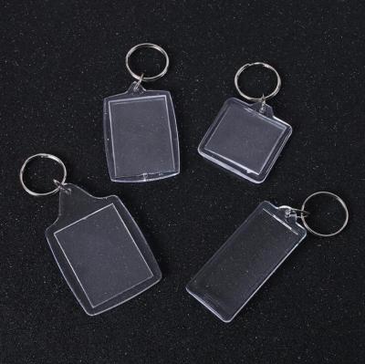 China Luxery Printing Custom Square White Acrylic Key Chain for sale