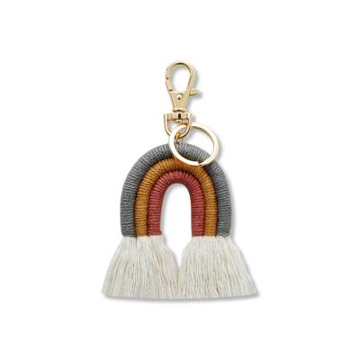 China Luxery 2021 New Bohemian Hand - Woven Cotton Rope Rainbow Tassel Head Chain Pendant for sale