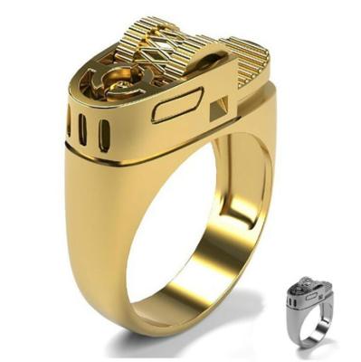 China Lighter New Arrival Hip Hop Men's Ring Temperament Creative Punk Cigarette Style Korean chic FASHIONABLE style lighter ring for sale