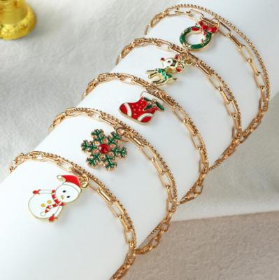 China Christmas News CLASSIC Women Chain Bracelet Women Girls Snowflake Snowman Boot Deer Charms Bracelets & Bangles Jewelry for sale