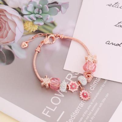 China CLASSIC Charm Bracelets & Bangles For Women Girls Crystal Beads Flower Catcher Bracelets DIY Dream Jewelry for sale