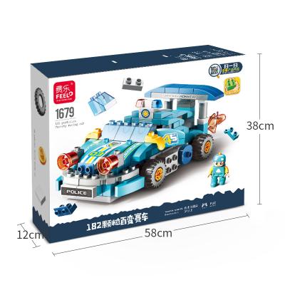 China FEELO Eco-friendly material toys ship packing building blocks variety packing China 2021 unisex plastic children's birthday gift color box ABS 182pcs for sale