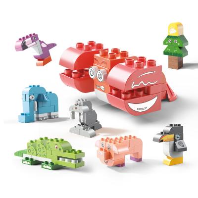 China FEELO 131 Pcs Eco-friendly Material Interesting Educational Children Gifts Toy Animal Building Blocks Educational DIY Assembled Building Blocks for sale