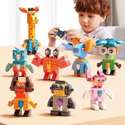 China FEELO eco-friendly material animal building block big size DIY building block animal accessories DIY colorful building block creative toys for kids for sale