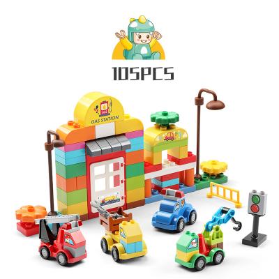 China FEELOO Eco-friendly Material Buckle Splicing Building Block 105 Pcs Family Car Plastic Family Car Children's High Quality Variety Educational Toys And Fun ABS for sale