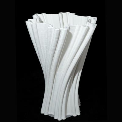 China White Ceramic Plant Trumpet Vase Art Design Home Office Living Room Art Deco DFG 3D Geometric Bar Decoration for sale