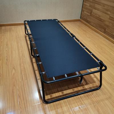 China New Foldable Metal Platform Frame Furniture Bedroom Black Porcelain Portable Folding Bed for sale