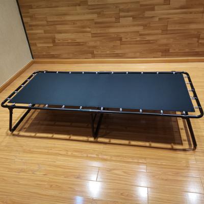 China Hotel foldable high quality black comfortable cheap rollaway frame single metal guest folding bed for sale