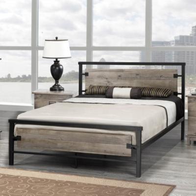 China (Size)Adjustable High Quality Wood Slat Bed Frame Metal Bed Base Bedroom Furniture for sale