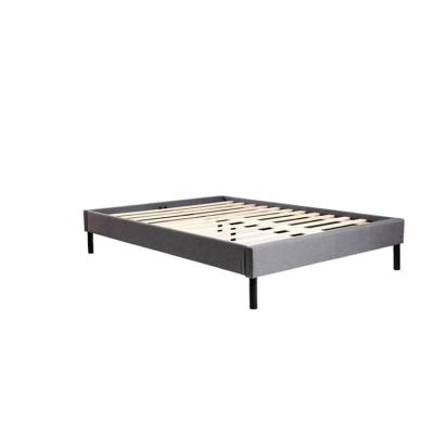 China Modern Cheap Full Size Custom Bookcase Headboard Metal Iron Platform Bed Frame With Wood Slats for sale