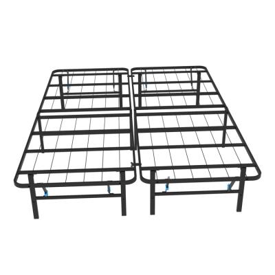 China Wholesale Foldable Modern Cheap Normal Metal Bed Frame Black Foldable Bedroom for sale