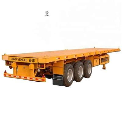 China 20'/40'/45' loading 3 axle container lowbed hot selling 30 ton low container semi trailer flatbed truck price in Belgium for sale