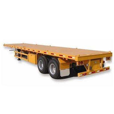 China Truck Trailer 10 Tires 40ft Flatbed Container Truck Semi Trailer Flat Bed Trailer for sale