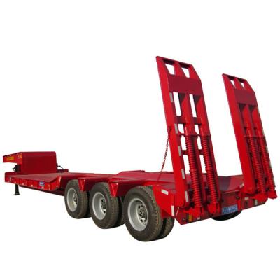 China Tire Uncovered Or Covered 2 Axle 70t Lowbed Semi Low Bed Trailer In Thailand for sale