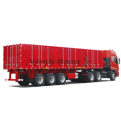 China Full / Double 2 Axles 3 Axles 4 Axles Wing Opening Door 30-100 Tons Cargo Boxed Dry Van box Semi Truck Trailer for sale