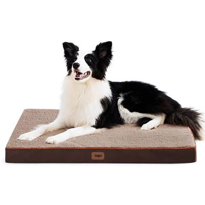 China Wholesale Comfortable Removable Cover Large Cat Pet Dog Bed Luxury Eco-Friendly Orthopedic Washable With Cover Egg Crate Foam Removable Dog Bed for sale