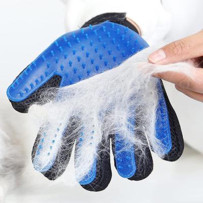 China Viable Soft Brush Glove Deshedding Glove Pet Grooming Glove Effective Pet Hair Remover Glove Increased Five Finger Design Pet Grooming Glove for sale