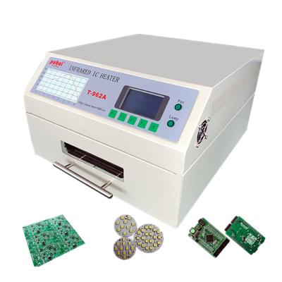 China Economic Soldering Machine SMT LED Puhui PCB Reflow Soldering Factory SMT Reflow Desktop Furnace T962A/T-962A+ for sale