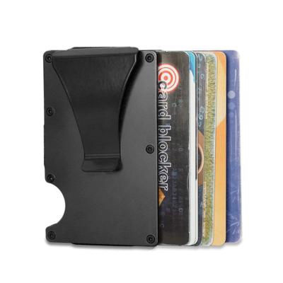 China RFID Blocking Minimalist Slim Front Pocket Protective RFID Blocking Metal Plate Wallets For Men With Money Clip for sale