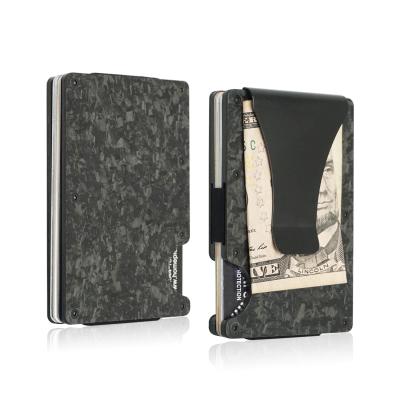 China Hotsale Portable RFID Blocking Special Forged Aluminum Carbon Fiber Card Holder Wallet For Men for sale