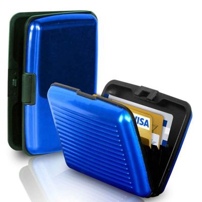 China Minimalist RFID Blocking Holder Security Wallet Bank Card Credit Card Aluminum Hard Cash Box for sale