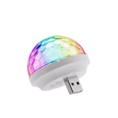 China Warehouse 4W Mini LED USB RGB Magic Music Ball Sound Control KTV DJ Disco Light with Type-C Adapter USB Option for sale