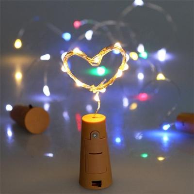 China 8 Lights Battery Operated Optional Cork Wine Bottle Fairy Lights, 2019 Colors Copper Wire Cork Shaped 20 LED String Lights for sale