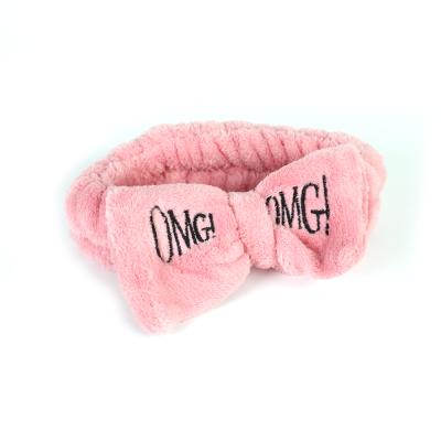 China Yifan Wholesale Custom Hair Accessory Fashion Cloth Soft Cute Makeup Spa Elastic Bow Headbands For Women for sale