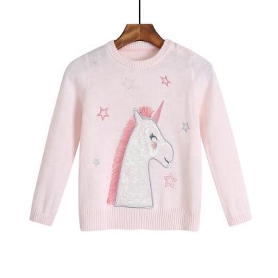 China Wholesale Good Quality Sweaters Embroidered Sweaters Anti-shrink Children's Clothing Cotton Girls Sweater For Girls for sale