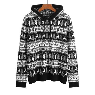 China Hot Sale Anti-Wrinkle Mens Jacquard Hoodie Sweatshirt Christmas Pullover Graphic Sweatshirt For Male for sale