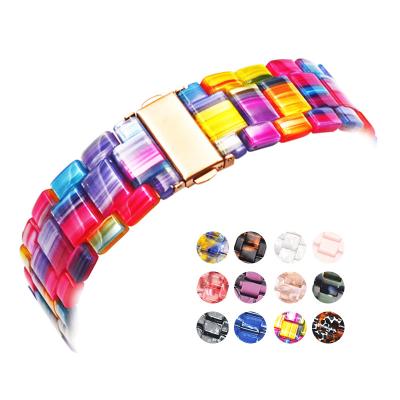 China New Fashion 18 20mm Rainbow Resin Quick Release Watch Strap Resin Lightweight/Comfortable Light Weight 22mm Straps for sale