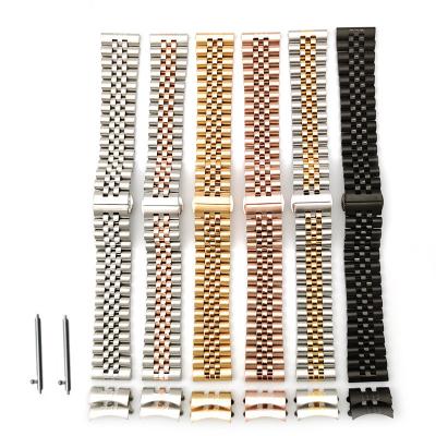 China New Arrival Five Beads 22mm 304 Stainless Steel Comfortable Variable 12 14 16 18 20 Watch Bands Fasten With Curve Ear Butterfly Clasp for sale