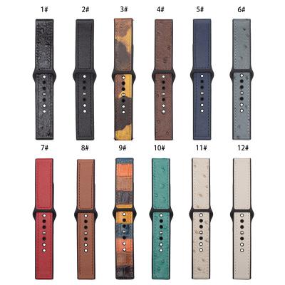 China New Design 20 Silicone Outer 22mm Leather And Silicon Lining Strap With Quick Colored And Suitable Silicon Watch Band for sale