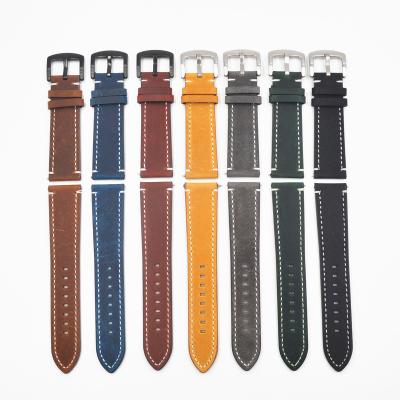 China New Fashion Comfortable Variable Slot Genuine Leather Watch Band Strap With Quick Release For Smart Wrist Watch Band 18-24mm for sale