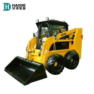 China JC65 Mini Skid Steer Loader met Skidsteer Bucket Maximale snelheid 12km/h Nationale vermogen 55Kw Te koop