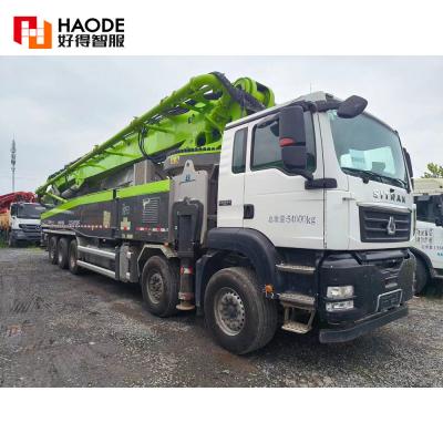 China HAODE ZLJ5550THBKF 70X-6RZ Used Zoomlion Equipment 67m Boom Petrol-Electric Hybrid Pump Truck for sale