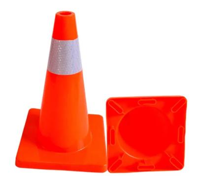 China Full PVC Traffic PVC Cone With High Visibility Engineering Reflective Film for sale