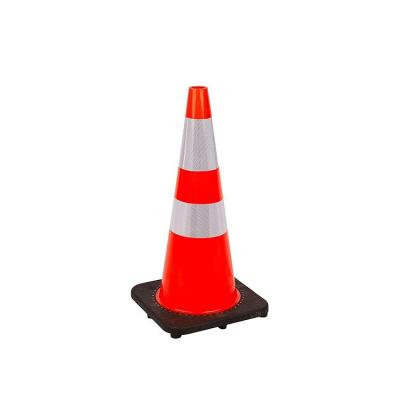 China Pavement Safety Traffic Warning 360X360Mm Low Height 700Mm PVC Reflective Traffic Cone 360x360mm for sale