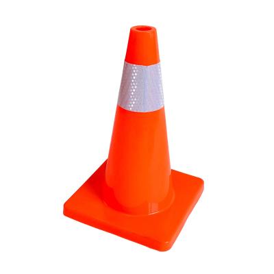 China Sun Proof 450Mm Size 100% Road PVC Safety Waterproof Heat Resistant Flexible Cone 280x280mm for sale