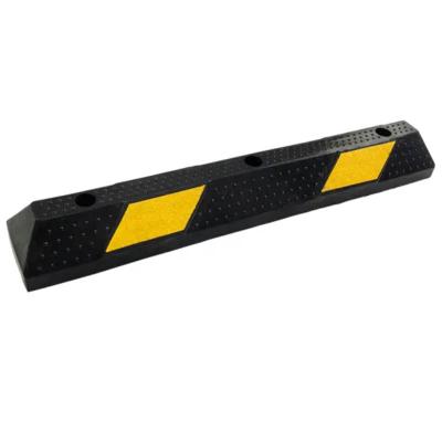 China 100% Black And Yellow Rubber Parking Recycled Solid Rubber Wheel Stopper For Car for sale