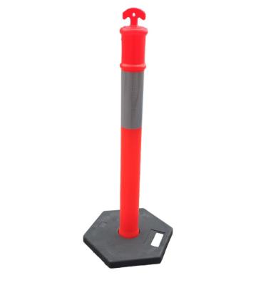 China PE Factory Directly Sale 1150Mm Height PE Plastic Flexible Traffic Warning Post With Reflective Film for sale