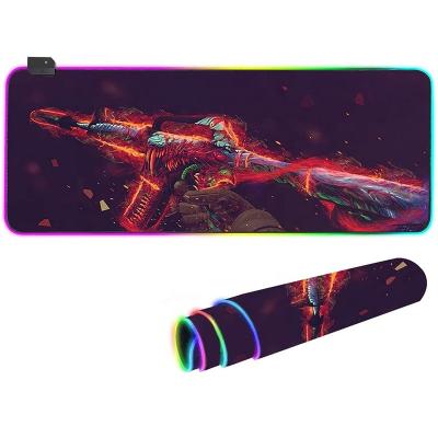 China Low value to advertise gift factory OEM extended gaming mouse pad RGB gaming mousepad large led flat rubber mouse pad for sale