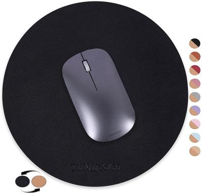 China Promotional Gifts Multifunctional Leather Office Mat High Quality Round Mouse Pads for sale