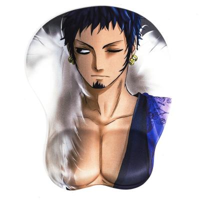 China Protect Hand Wrist Gel Custom Mouse Pad With Pectoral Muscles Wrist Rest Support Mouse Pad for sale