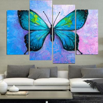 China Abstract Blue Butterfly Abstract Insect Wall Art Pictures And Canvas Painting For Home Decor Cuadros Living Room Decoration for sale