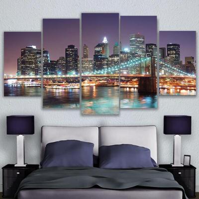 China Modern Abstract City Landcape Night Views Wall Art Pictures And Canvas Painting For Home Decor Cuadros Living Room Decoration for sale